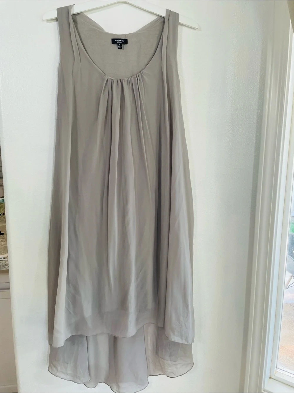 Premise Gray Hi-Low Chiffon Open Back Dress Size M - Picture 2 of 6